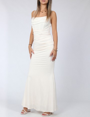 Rochie lunga Parthea, ecru