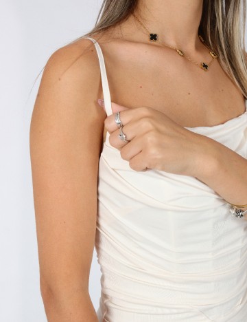Rochie lunga Parthea, ecru