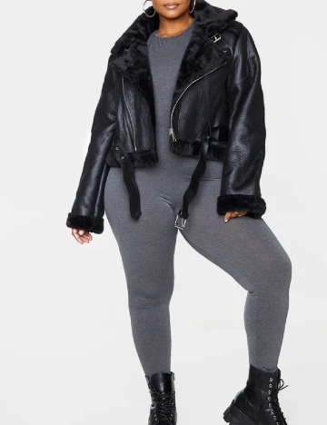 Jacheta PrettyLittleThing Plus Size, negru Negru