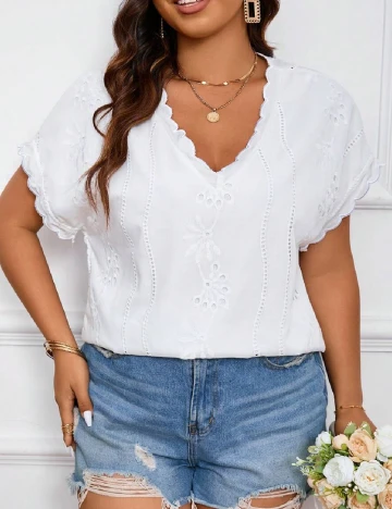 Bluza SHEIN CURVE, alb
