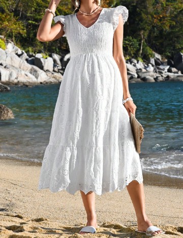 
						Rochie medie SHEIN, alb