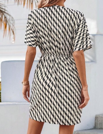 Rochie scurta SHEIN, crem/negru
