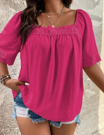 Tricou SHEIN CURVE, roz