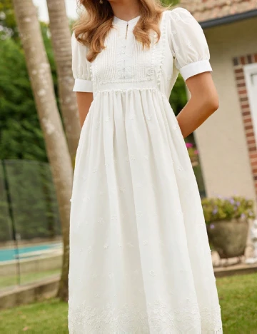Rochie medie Anewsta, alb Alb