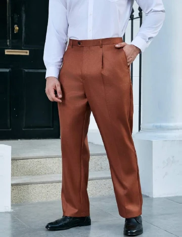 Pantaloni SHEIN Plus Size Men, maro Maro