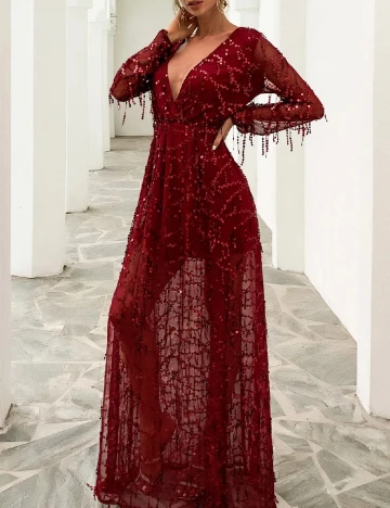 Rochie lunga SHEIN, rosu Rosu