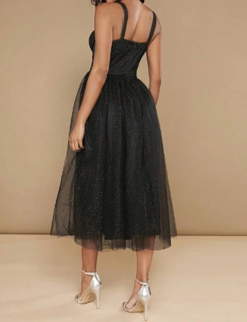 Rochie lunga SHEIN, negru/auriu