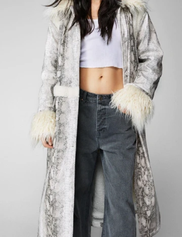 Palton Nasty Gal, imprimeu sarpe