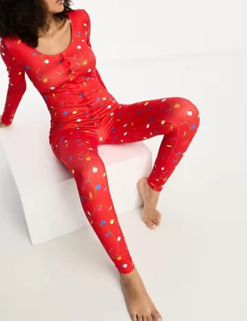 Pijama Loungeable, rosi Rosu