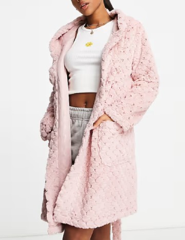 
						Halat de baie ASOS, roz