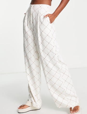 
						Pantaloni ASOS, alb