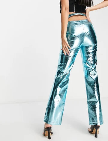 Pantaloni COLLUSION, turcoaz