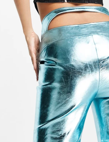 Pantaloni COLLUSION, turcoaz