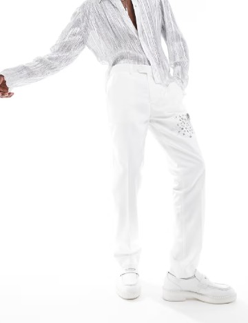 
						Pantaloni Devil s Advocate, alb