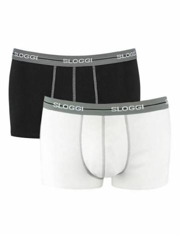 
						Set Boxeri 2 perechi Sloggi by Triumph, alb/negru