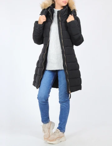 Geaca Stradivarius, negru Negru