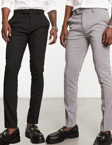 
						Set pantaloni 2 perechi ASOS, negru/gri