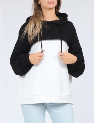 Hanorac ASOS, alb/negru Negru