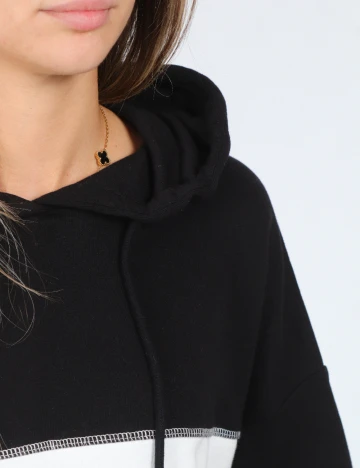 Hanorac ASOS, alb/negru Negru