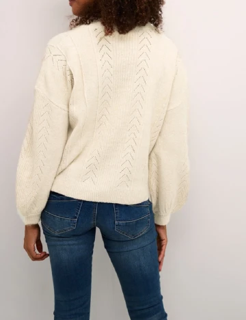 Cardigan Cream, ecru Alb
