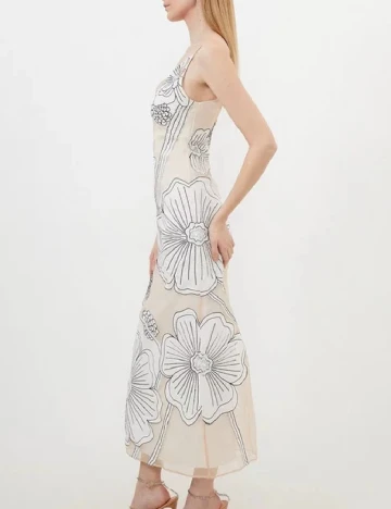 Rochie lunga Karen Millen, crem