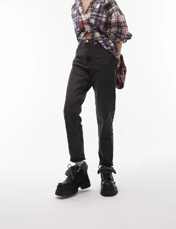 Blugi Top Shop, gri inchis