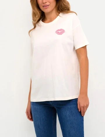Tricou Kaffe, ecru