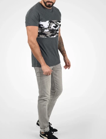Tricou !Solid, gri Gri
