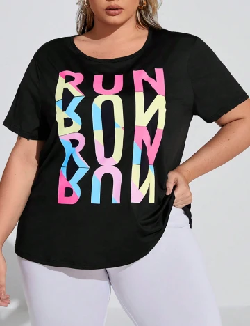 Tricou SHEIN CURVE, negru Negru