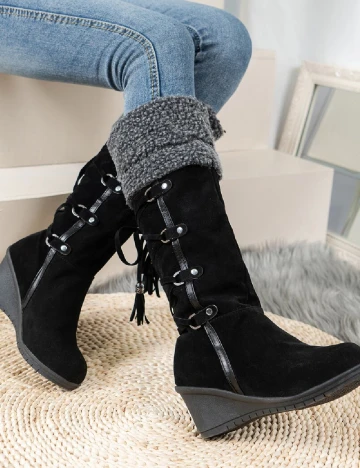 Cizme SHEIN, negru Negru