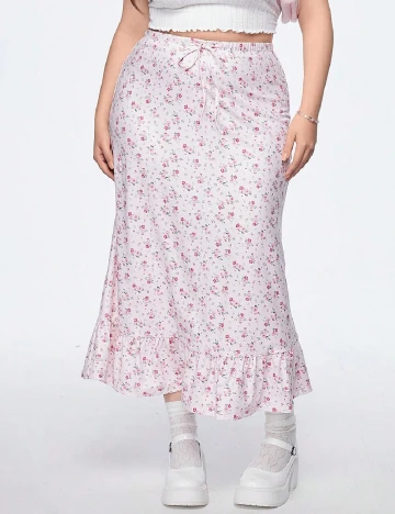Fusta SHEIN CURVE, floral