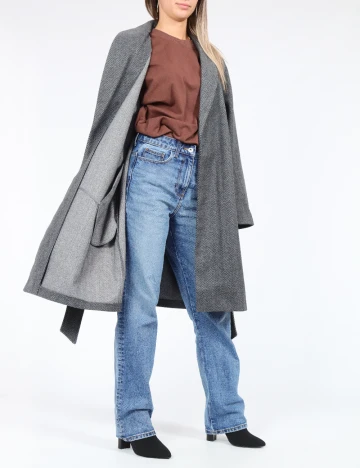 Palton Vero Moda, gri inchis