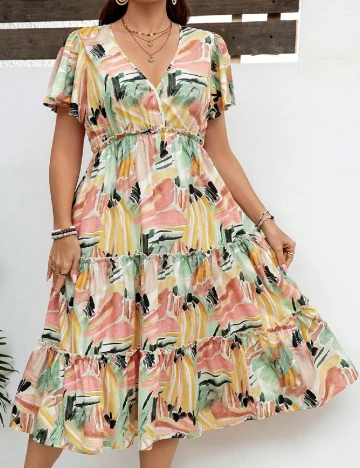 Rochie medie SHEIN CURVE, mix culori
