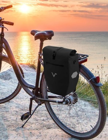 Geanta pentru bicicleta impermeabila Valkental, negru