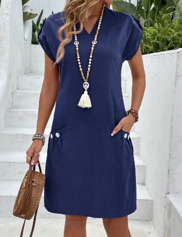 Rochie scurta Emery Rose, bleumarin Albastru