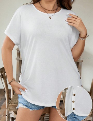 
						Tricou SHEIN CURVE, alb