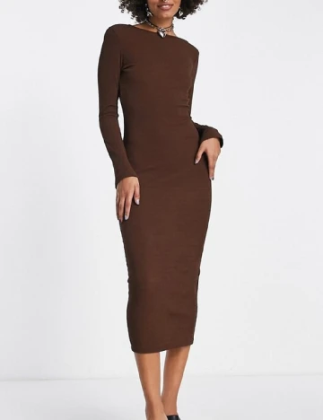 Rochie medie Envii, maro Maro