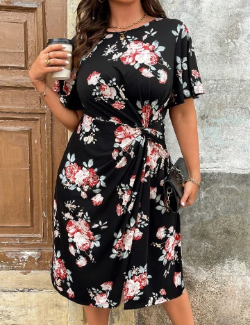 Rochie medie SHEIN CURVE, floral Floral print