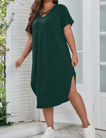 
						Rochie medie SHEIN CURVE, verde
