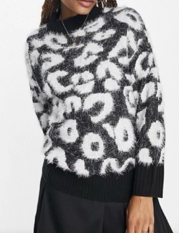 Bluza Wednesday sgirl, alb/negru Negru