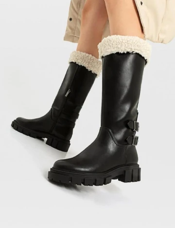 Cizme Stradivarius, negru Negru