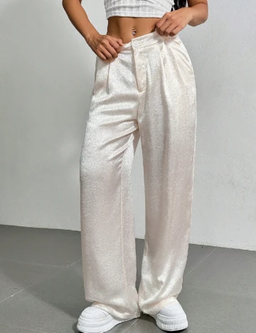 Pantaloni SHEIN, ecru Alb