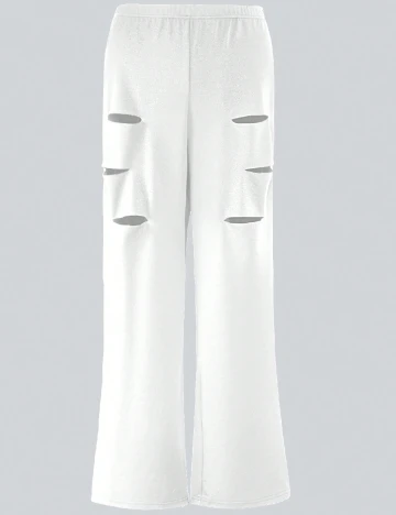 Pantaloni SHEIN CURVE, alb Alb