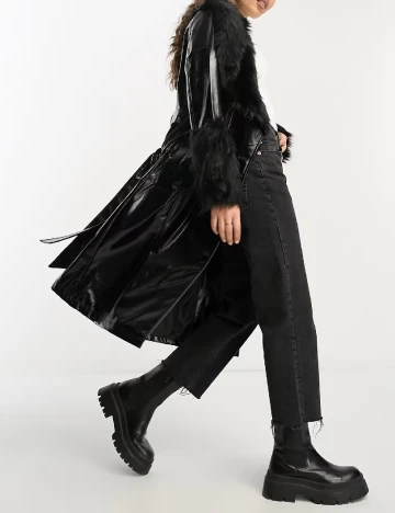 Trench Violet Romance, negru Negru