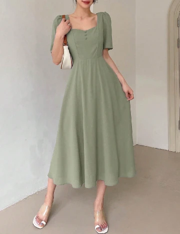 Rochie medie Dazy, verde