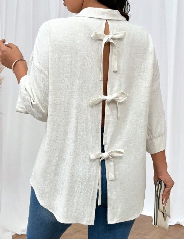 Camasa SHEIN CURVE, ecru