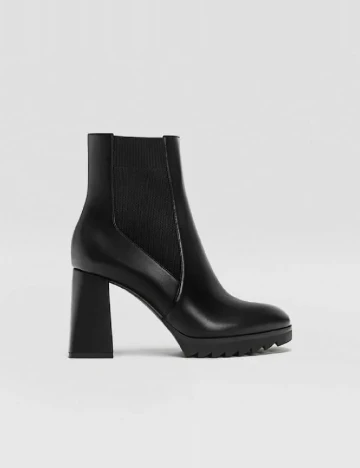 Botine Stradivarius, negru Negru