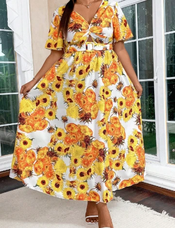 Rochie lunga SHEIN CURVE, floral print