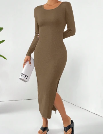 Rochie medie SHEIN, maro deschis