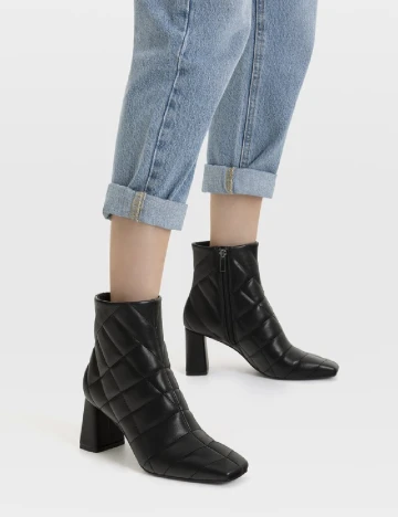 Botine Stradivarius, negru Negru